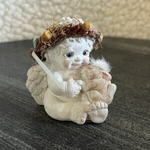 Vintage 1994 Dreamsicles Porcelain Cherub Figurine Bunny and Me DC055